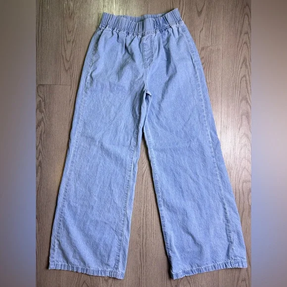 Women’s High Waist Wide Leg Light Blue Jeans 100% Cotton Size Medium - Picture 2 of 13